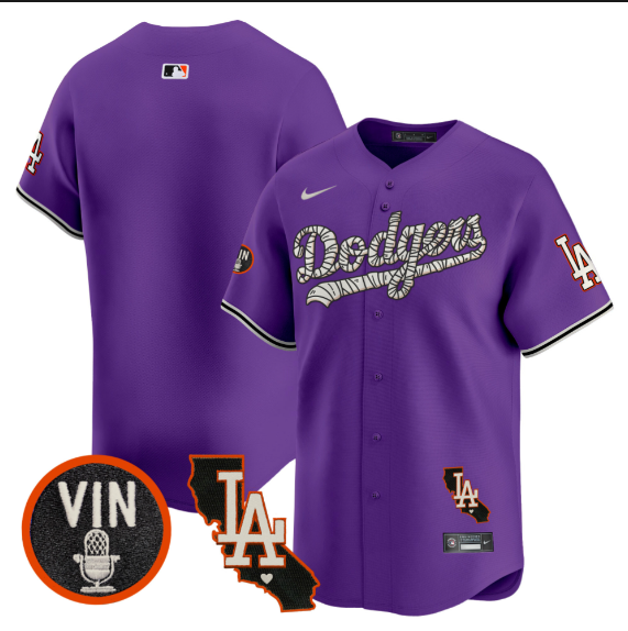 Men Los Angeles Dodgers blank 2025 purple Limited Stitched Jersey